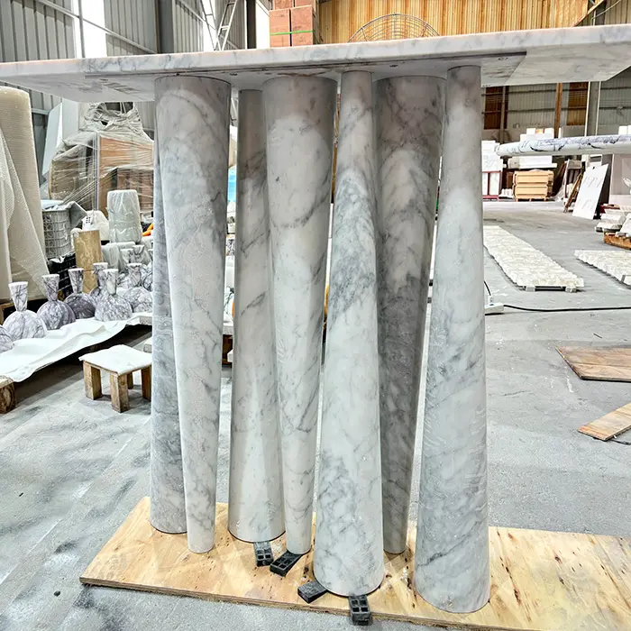 Stone Console Table- Carrara White Marble