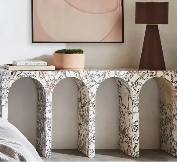 China Calacatta Viola Marble Side Table Manufacturer