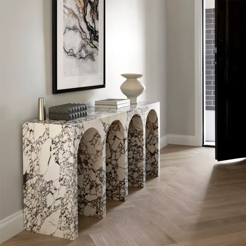 China Calacatta Viola Marble Side Table