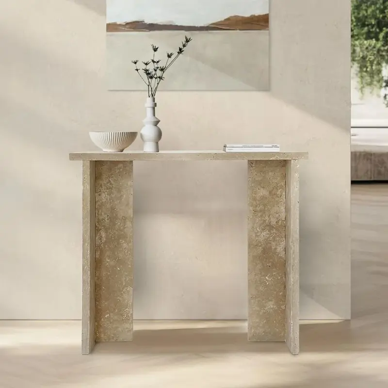 Travertine Console Tables