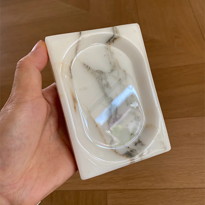 Custom size carrara marble soap dish