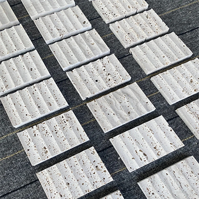 Decoration beige travertine soap dish​ 3