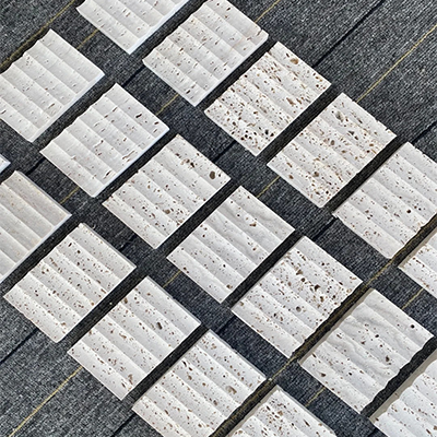 Decoration beige travertine soap dish​ 4