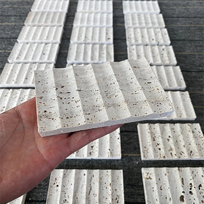 Decoration beige travertine soap dish​