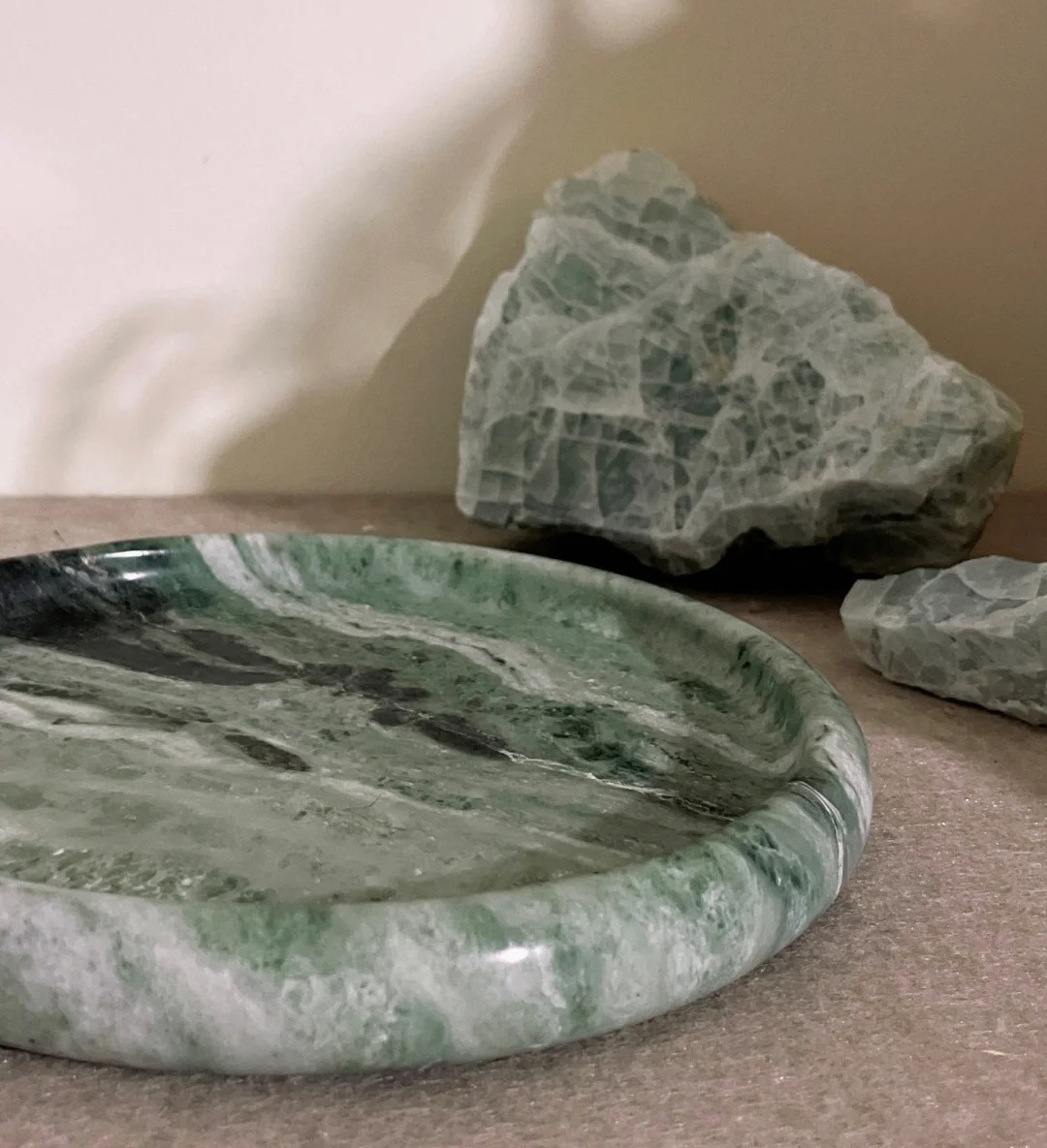 HRST STONE China Green Marble Tray