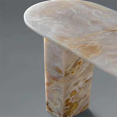 HRST pink onyx console table 