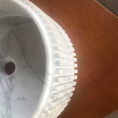 HRST round marble vessel sink