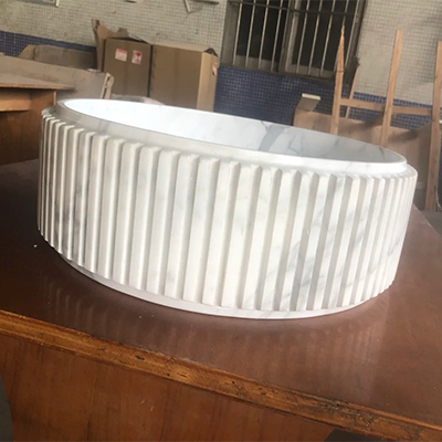 Round marble vessel sink Round marble vessel sink