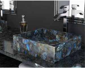 Square Labradorite Stone Wash Basin