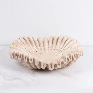 TRAVERTINE RUFFLE BOWL