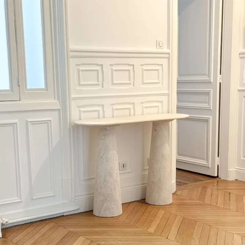 Travertine Console Tables
