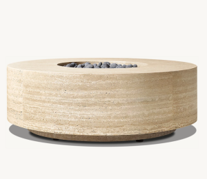 Travertine Round Fire Pit Table 1 Travertine Round Fire Pit Table 1