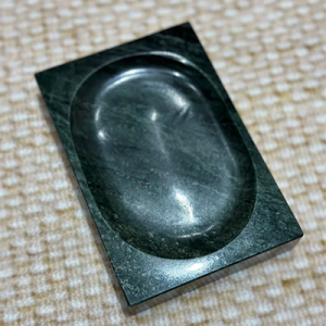green marble soap dish