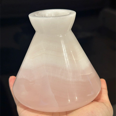 home decor pink small onyx vase​ 2