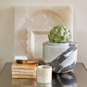 marble vase wine bucket holder- viola calacatta marble