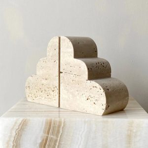 natural marble bookends