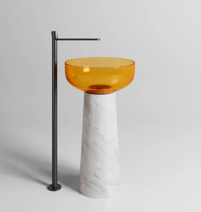 pedestal marble sink with Resin