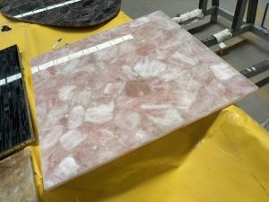 pink crystal tabletop