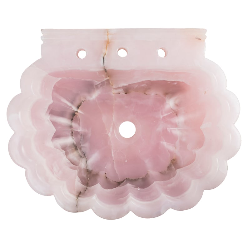 pink onyx wash basin 