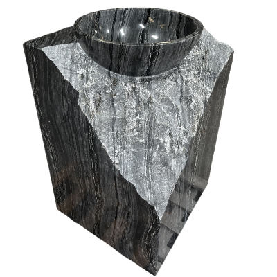 Stone Sink Of Black Wooden Marble