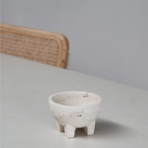 travertine footed bowl