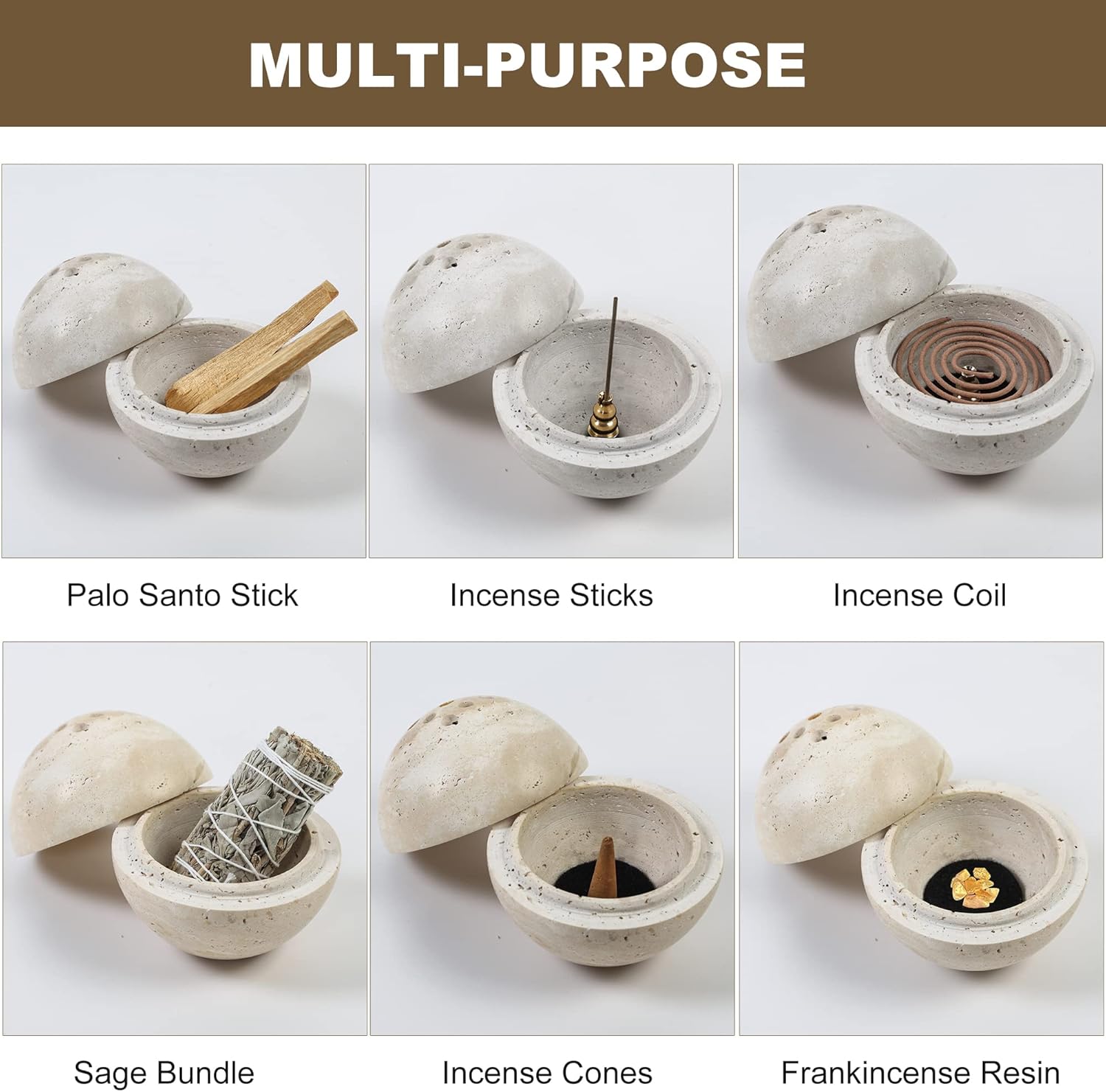 Custom Stone Sphere Incense Burner Mubkhar