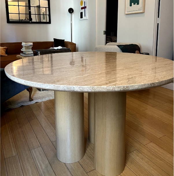 Anya Travertine Dining Table