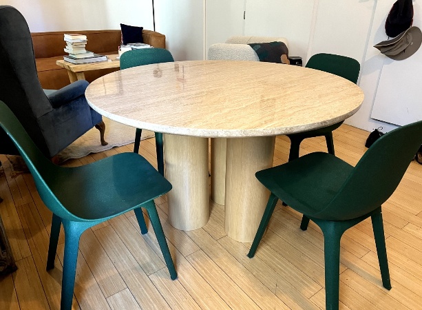 Anya Travertine Dining Table