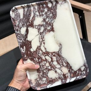 Calacatta violet rectangle marble tray