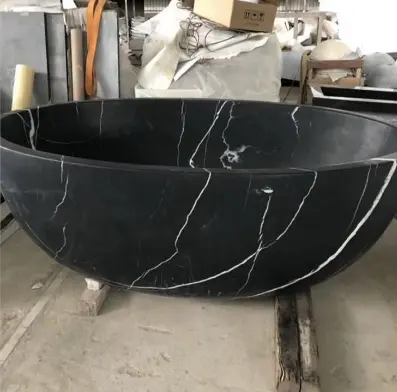 Custom Freestanding Black Marble Bathtub - CENTURY STAR