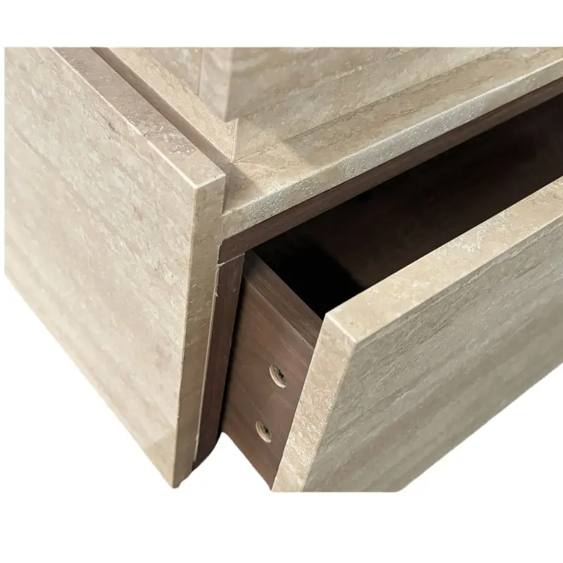 Custom Beige Travertine Sink with vanity
