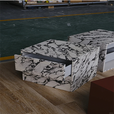 Custom marble bedside table