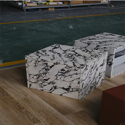 Custom marble bedside table