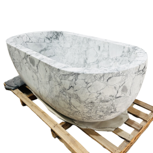 Custom oval freestanding marble bathtub