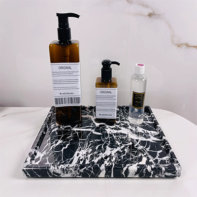 Custom size black tray use to bathroom