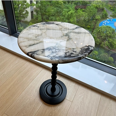 Custom size round marble coffee tables