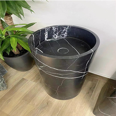 Cylinder marble pedestal sinks