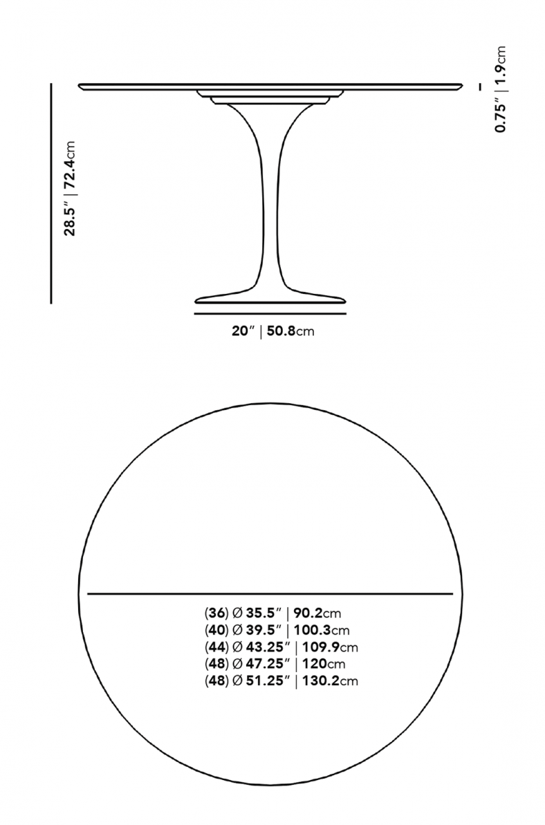 HRST Marble Tulip Side Table
