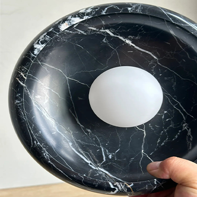 HRST black marble wall sconce
