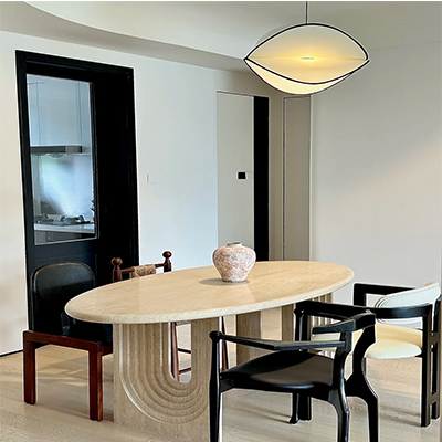 modern travertine dining table