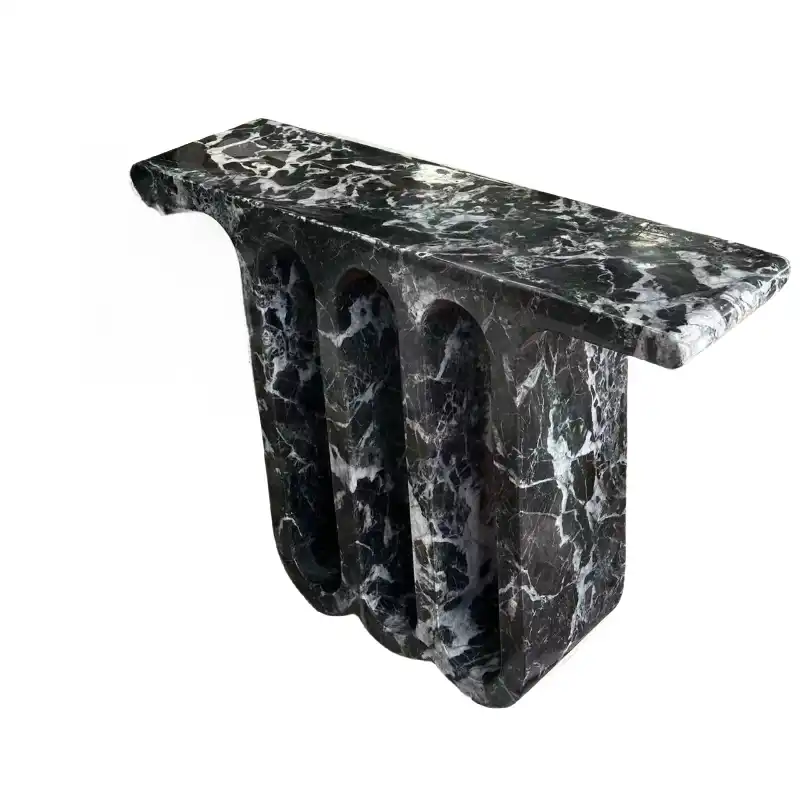 Arch Black Marble Console Table
