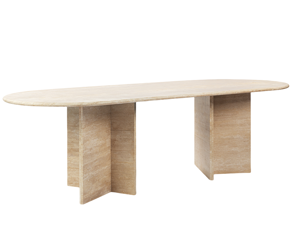 Oval Travertine Dining Tables