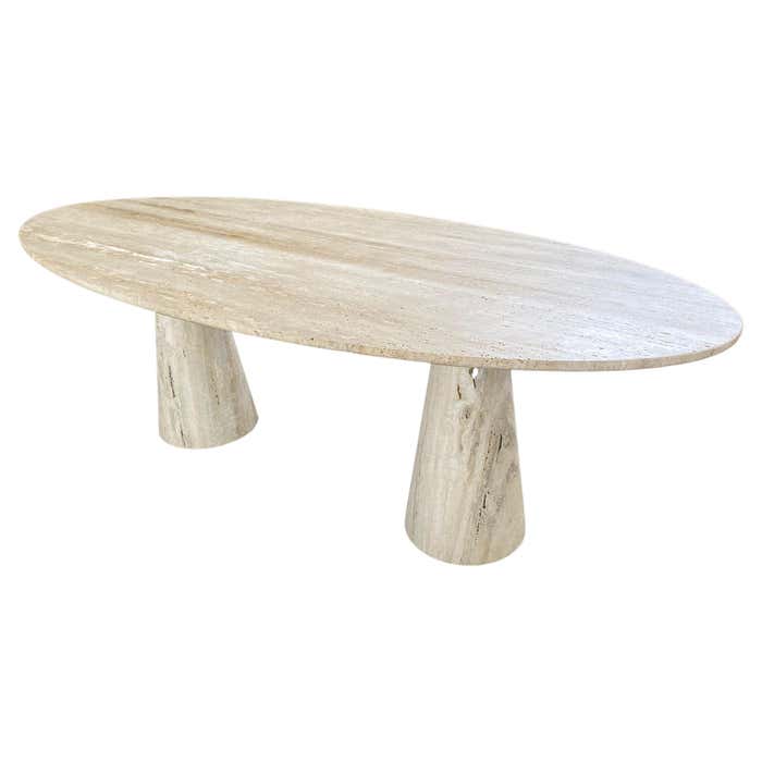 Oval Travertine Dining Tables