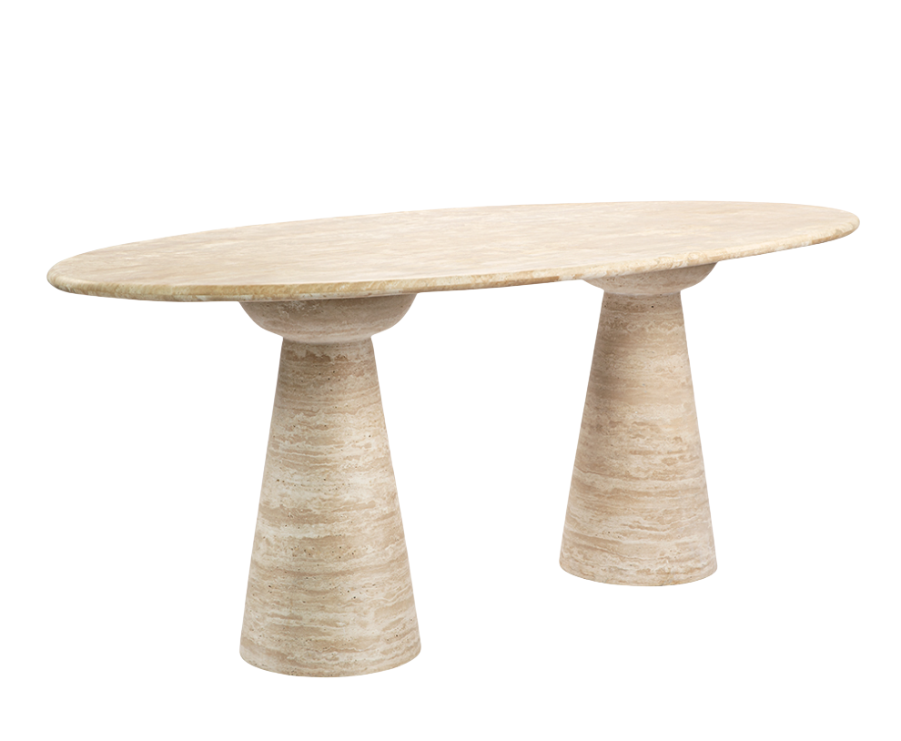 Oval Travertine Dining Tables