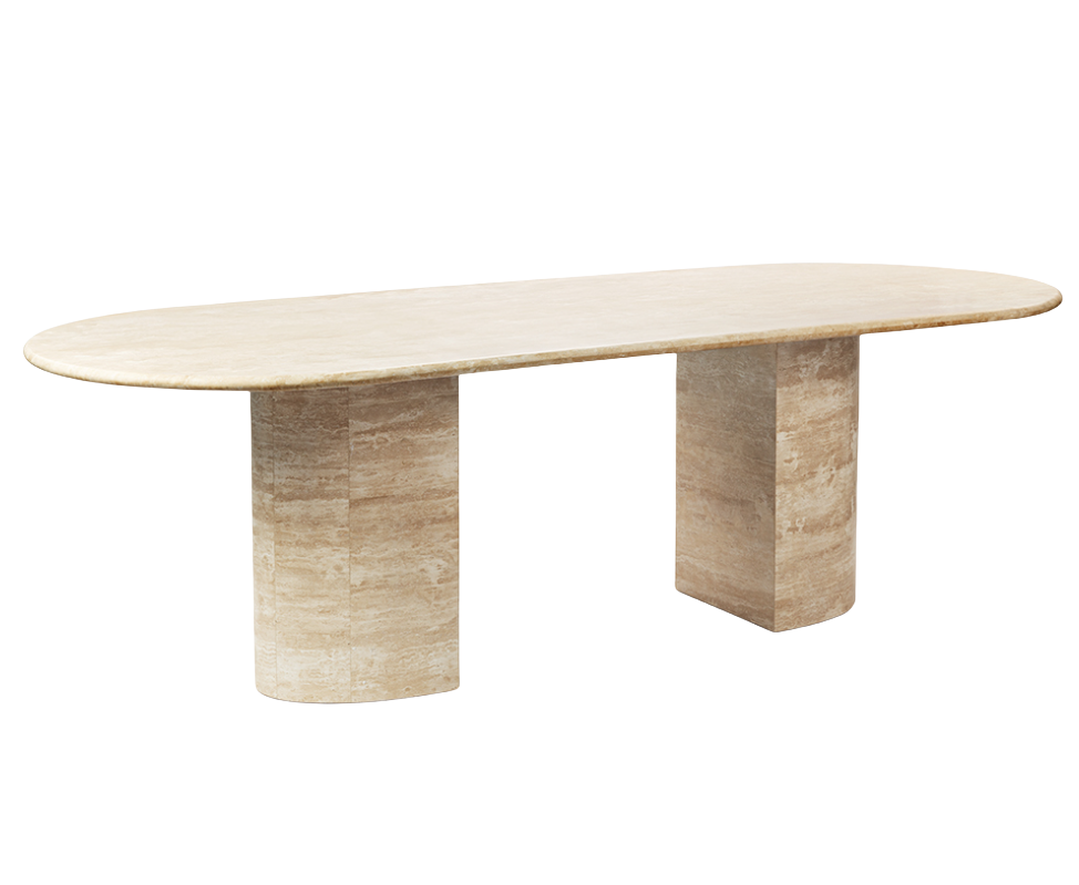 Oval Travertine Dining Tables