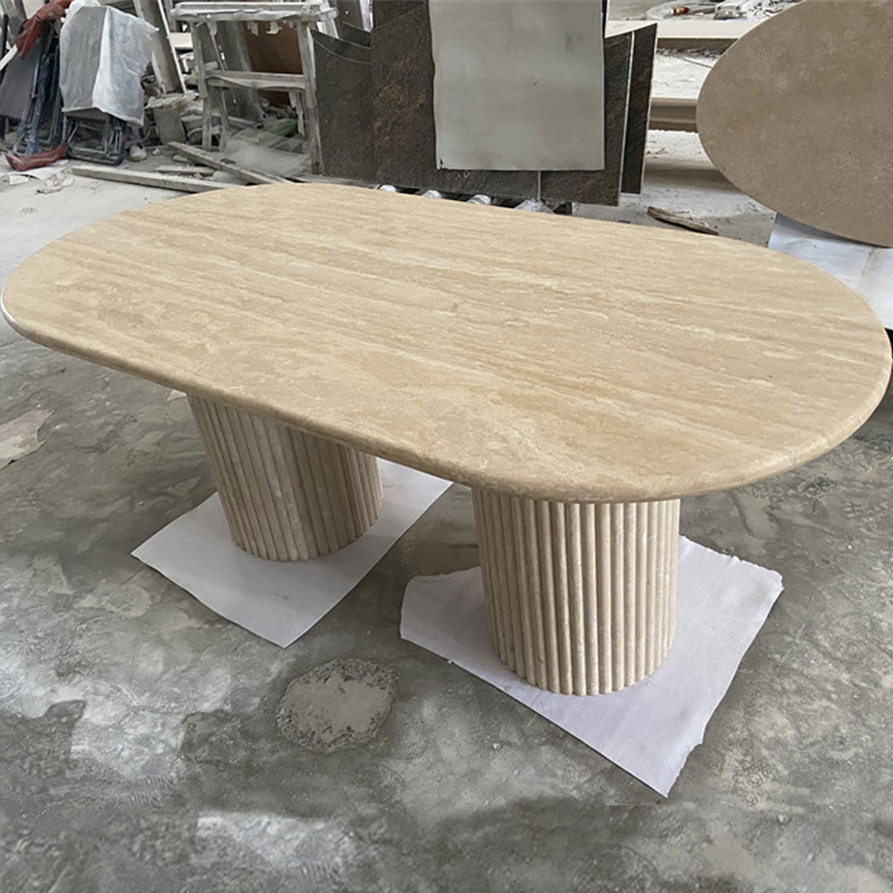 Oval Travertine Dining Tables