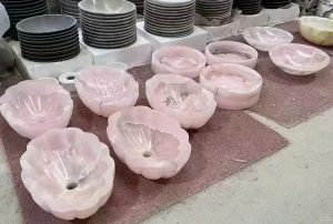 Pink onyx sink