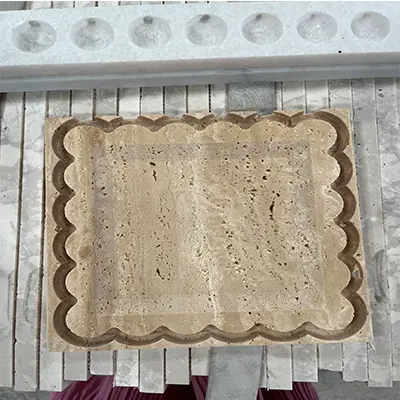Square Travertine Tray