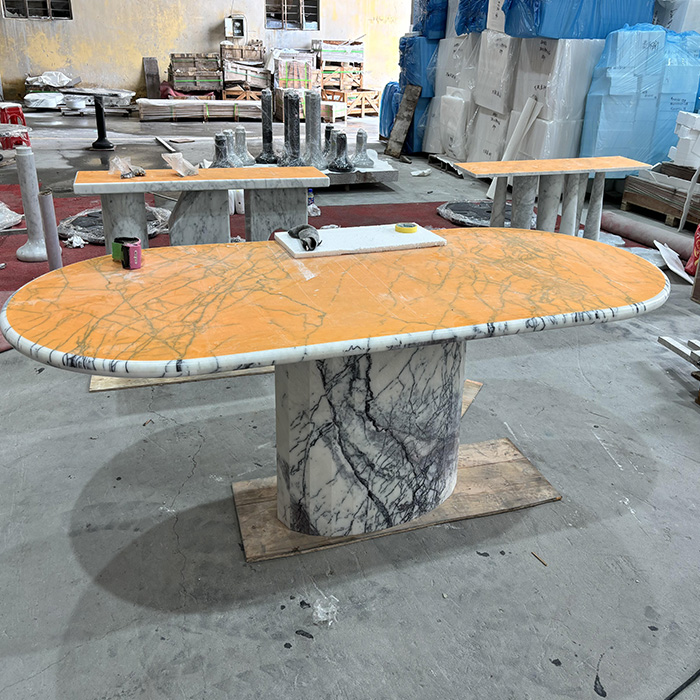 Stone Dining Table–Lilac Marble