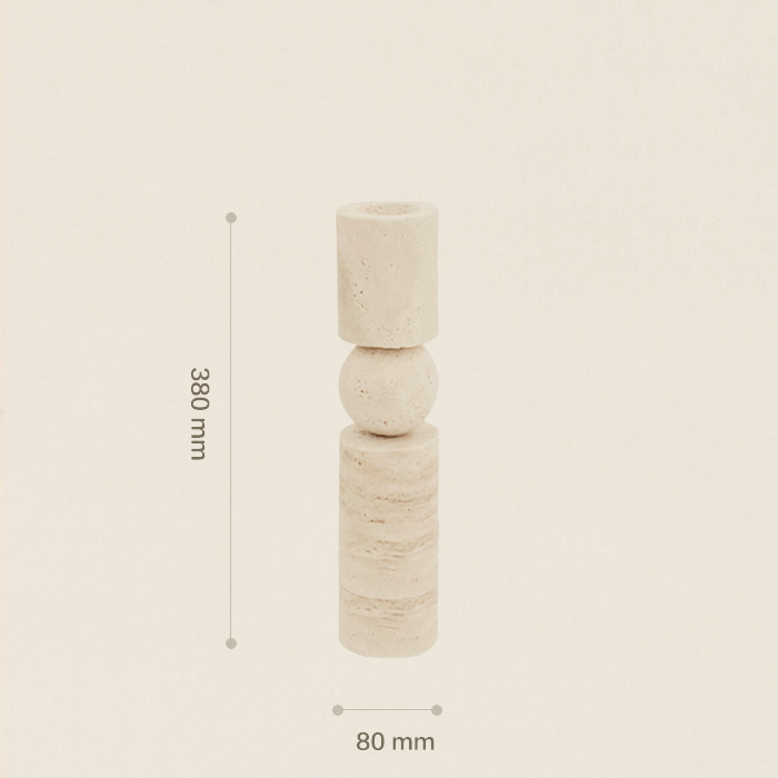Table Candle Holder Of Travertine